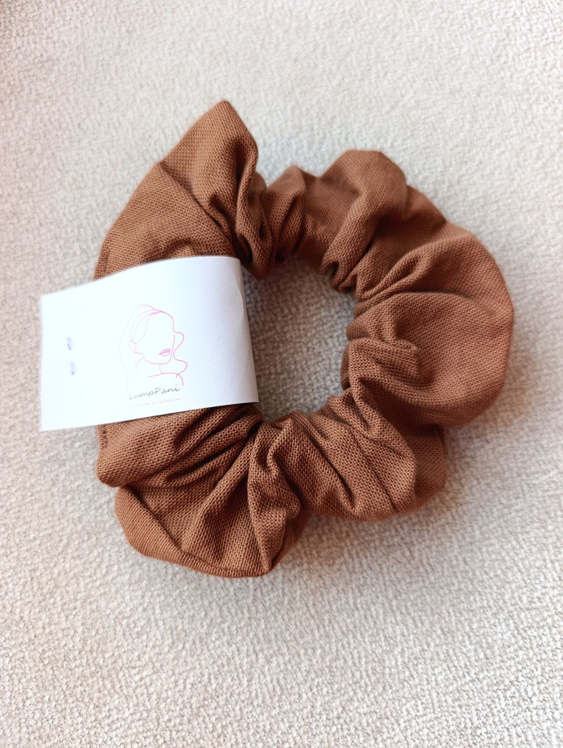 Gumka do włosów  średnia bawełna carmel