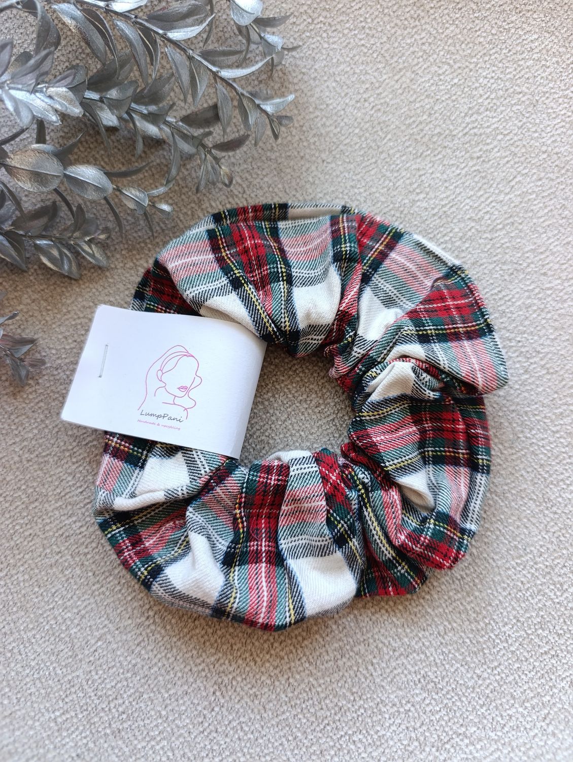 Gumka do włosów duża krata święta