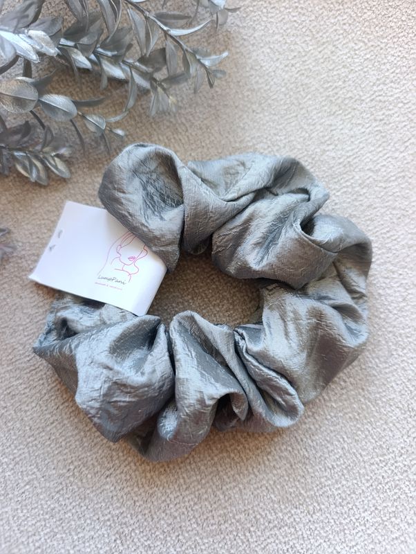 Gumka do włosów duża srebrna kresz