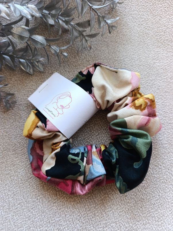 Gumka do włosów duża kwiaty retro