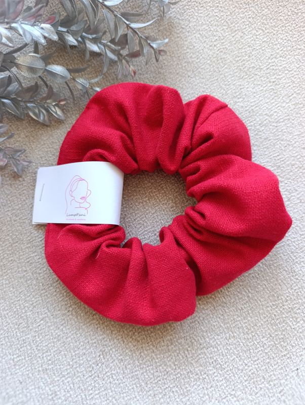 Gumka do włosów duż aczerwona len