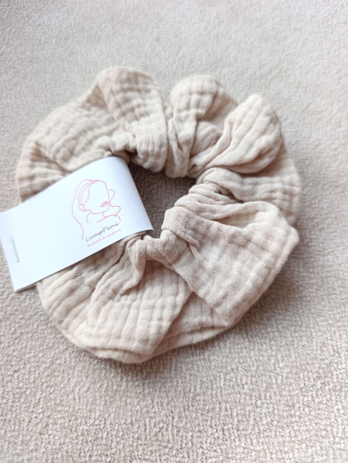 Gumka do włosów duża muślin bez