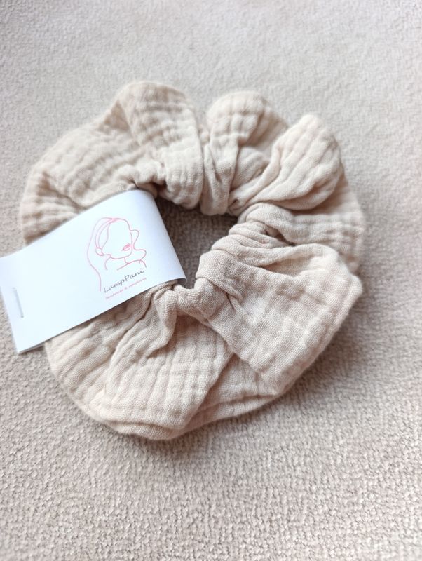 Gumka do włosów duża muślin bez