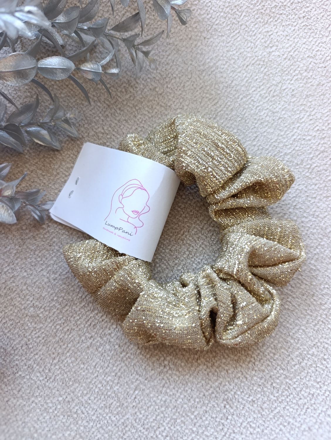 Gumka do włosów  średnia złota