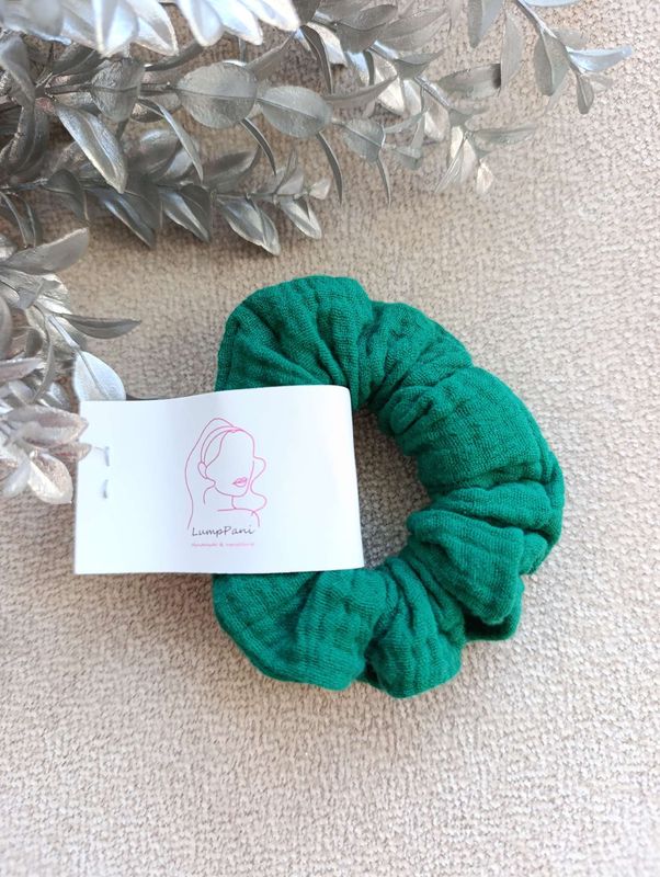 Gumka do włosów mała muślin zielony