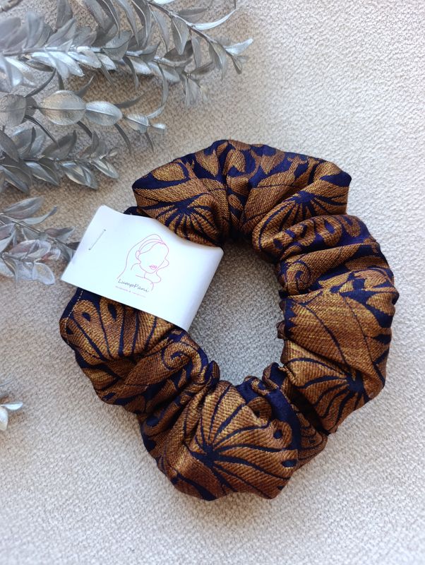 Gumka do włosów duża złota boho