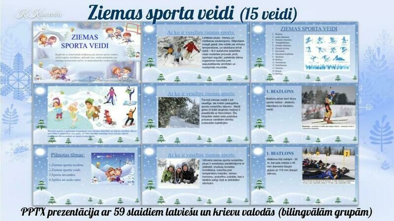 Ziemas sporta veidi/ Зимние виды спорта, PPTX, LV+RU