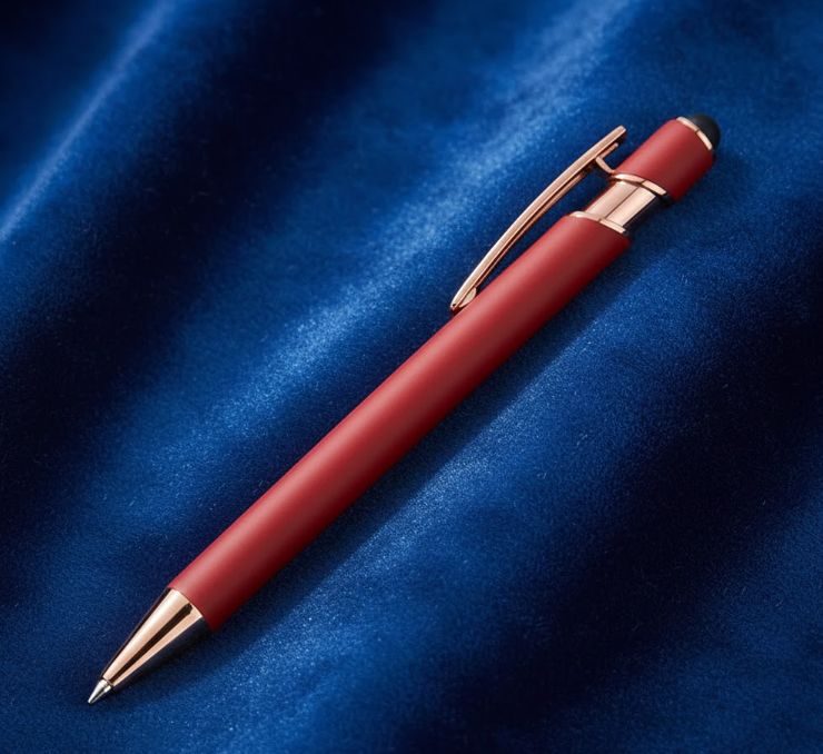 AJP001R- Luxury Metal Ballpoint  Rose Gold with Red Pens-  Black Ink