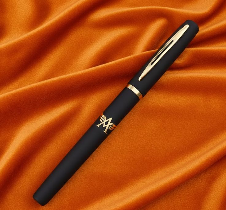Gel Ink Ballpoint Pens - Black with Golden Accents with Jumbo refill