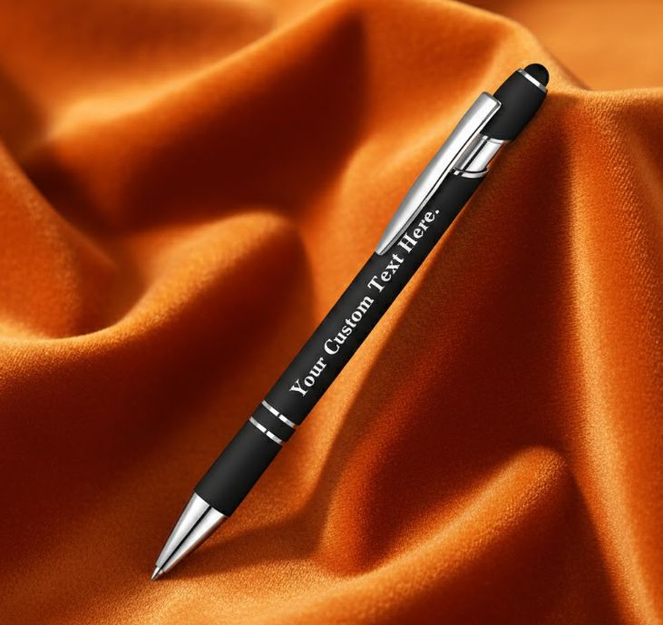 AJP014BLK - Luxury Metal Ballpoint  Black with Silver  Pens -   Black Ink