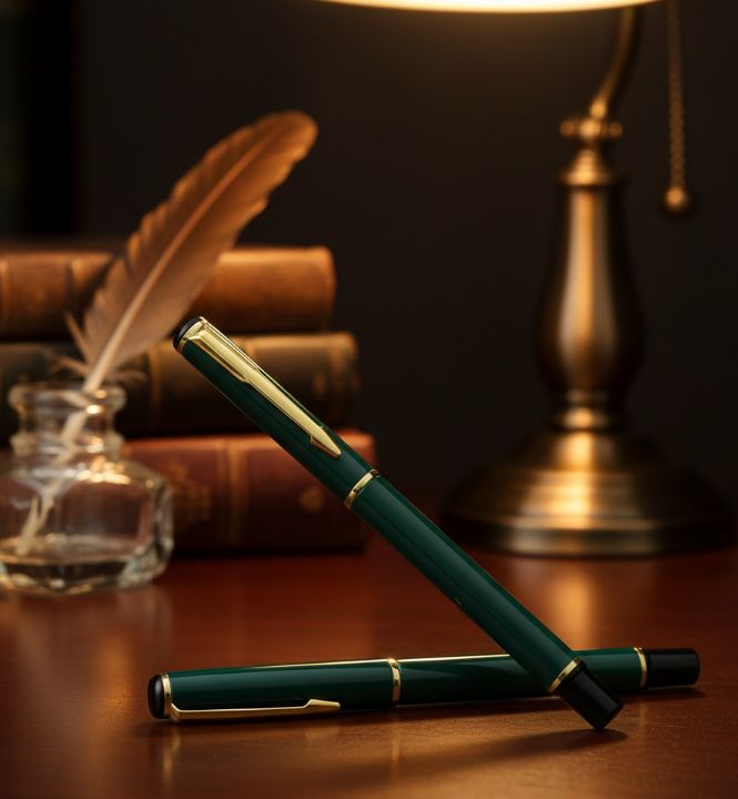 AJP016GR - Business Ballpoint Pens green with gold