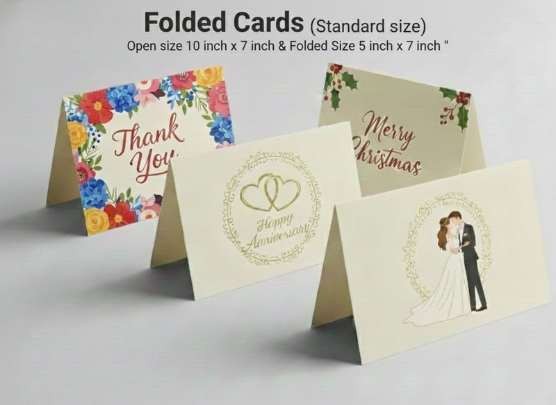 Folded  cards - Standard size ( Open- 10"x7", After fold- 5"x7" )