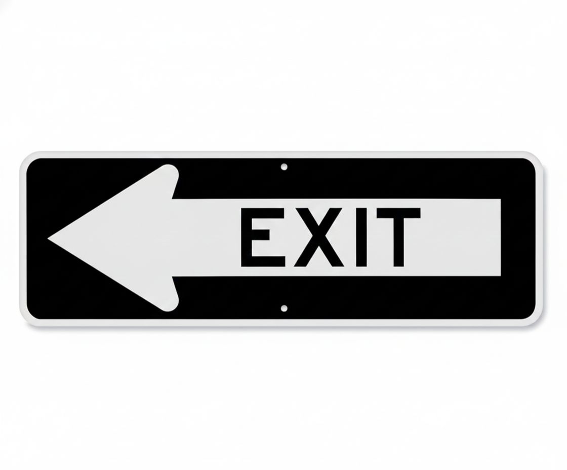Exit  to left sign