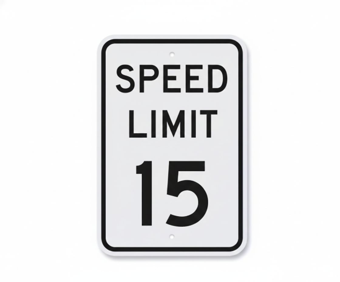 Speed limit 15 sign