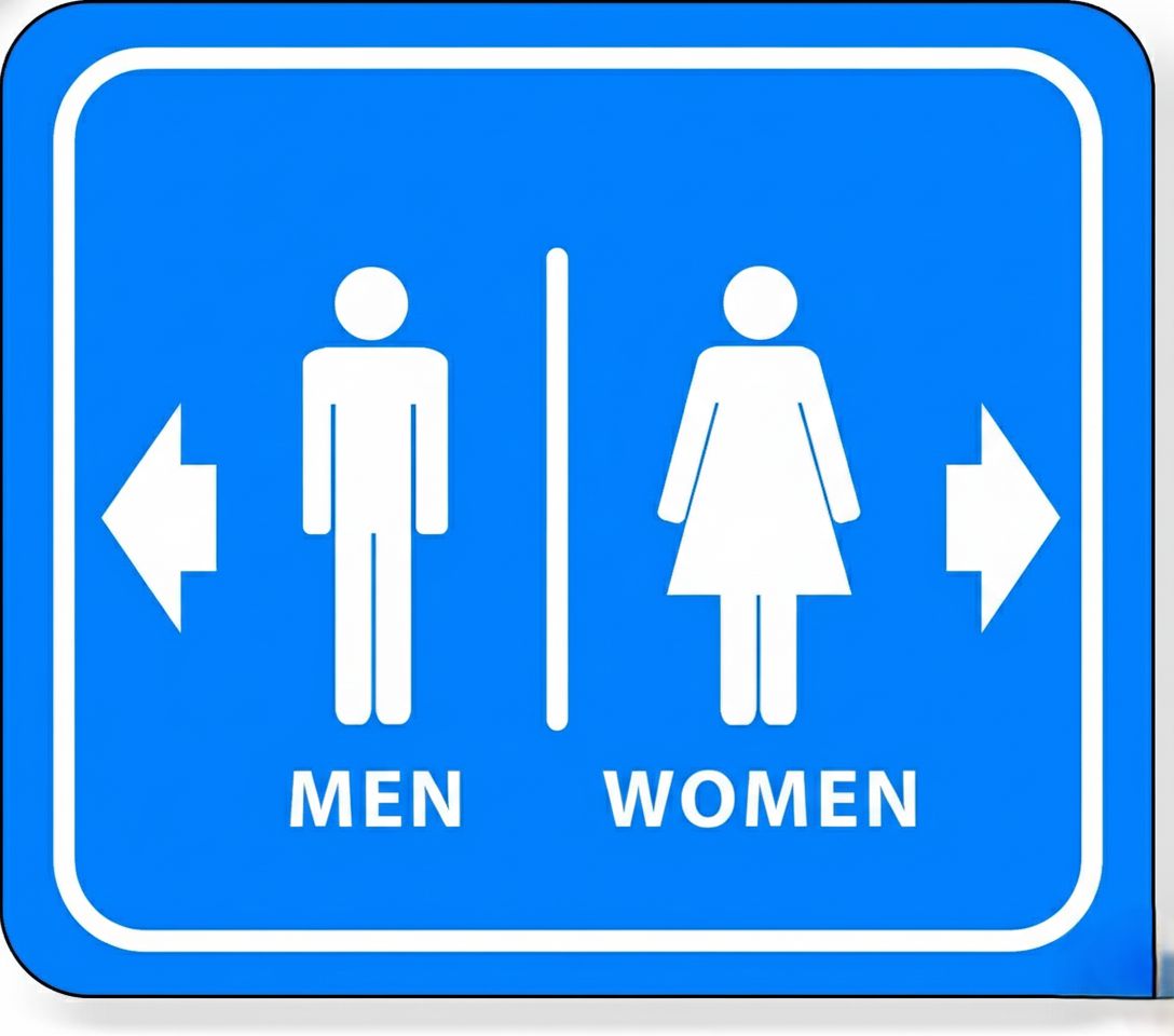 Men&amp; women washroom Direction sign