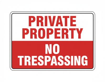 Private property no trespassing sign