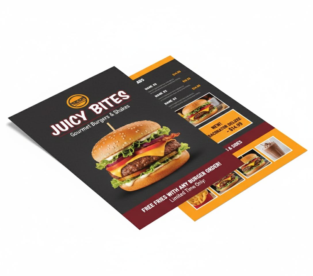 Extra large  High Gloss Menu cards -11"x17" - (Tabloid or ledger )