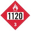 T.D.G. Placard - Vinyl Sticker - Class 3 UN 1120  Butanols