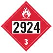 T.D.G. Placard - Vinyl Sticker - Class 3  Flammable Liquid -UN 2924