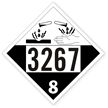 T.D.G. Placard - Vinyl Sticker - Class 8 UN 3267  corrosive liquid