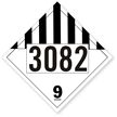 T.D.G. Placard - Vinyl Sticker - Class 9  Hazardous UN 3082