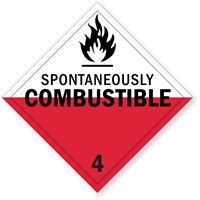 T.D.G. Placard - Vinyl Sticker - Class 4  Spontaneously Combustible