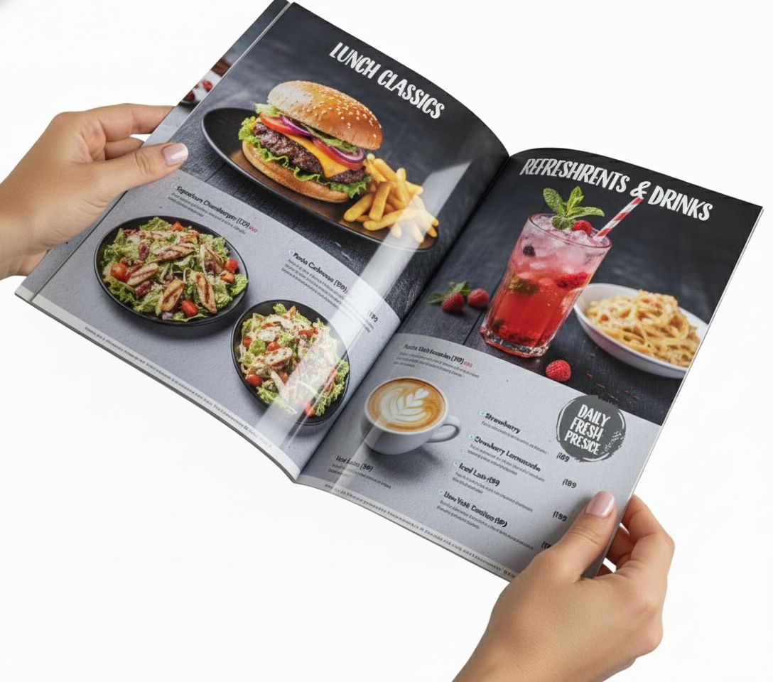 Pouch Laminated Menu Booklets  (8.5" x11")