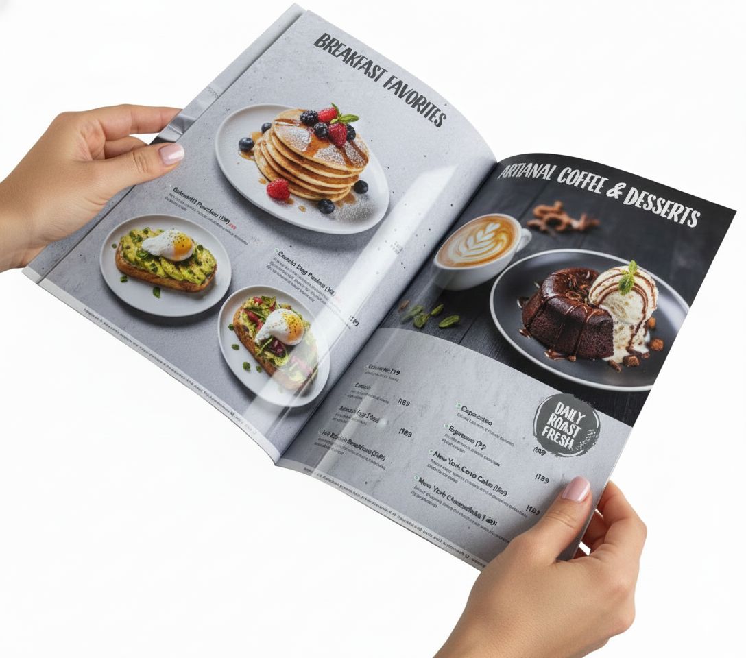Pouch Laminated Menu Booklets (8.5" x5.5")