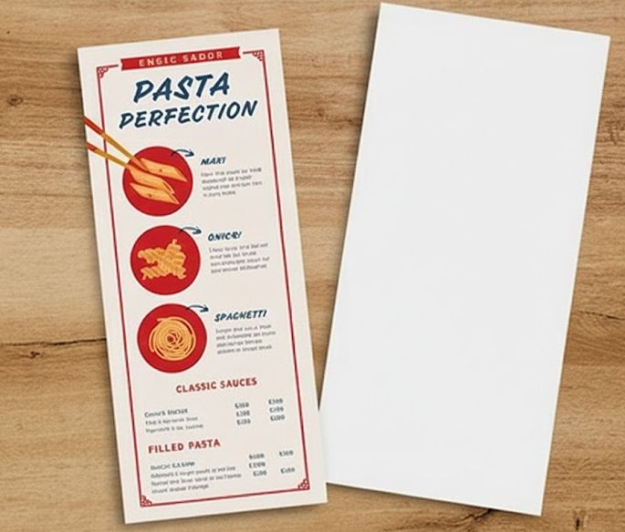 3.5"x 8.5" Single Side printed Menu Flyers ( slim size flyers )