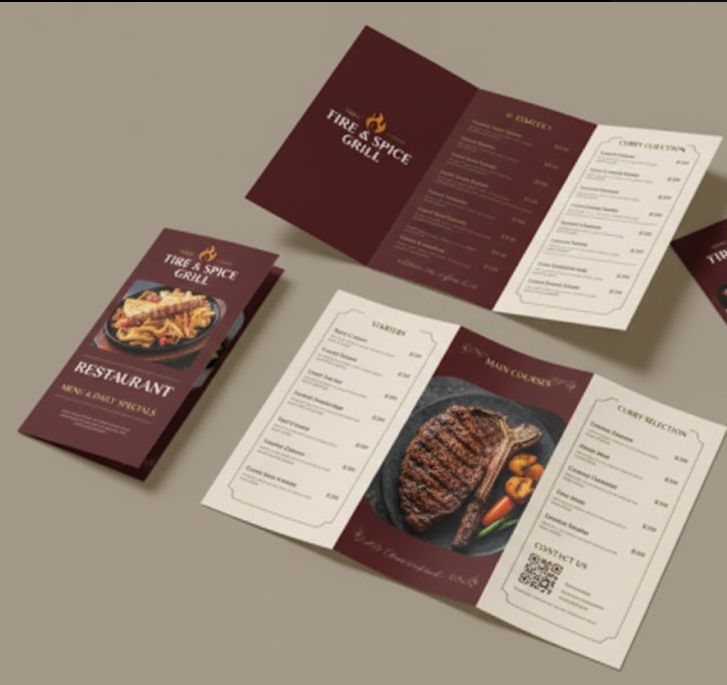 8.5" x 14"  Menu- Half fold &amp; Tri-fold Brochures