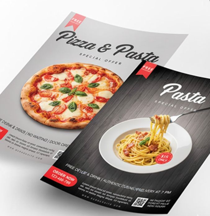 Menu Flyers flat sheet