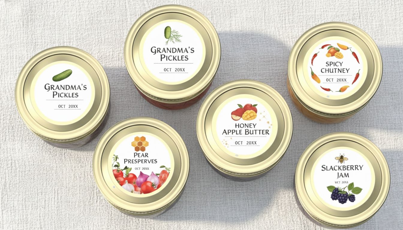 Lid Labels / Cap Labels  (Small Quantities -up to 250)