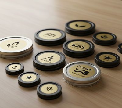 Metallic Lid stickers/ Labels