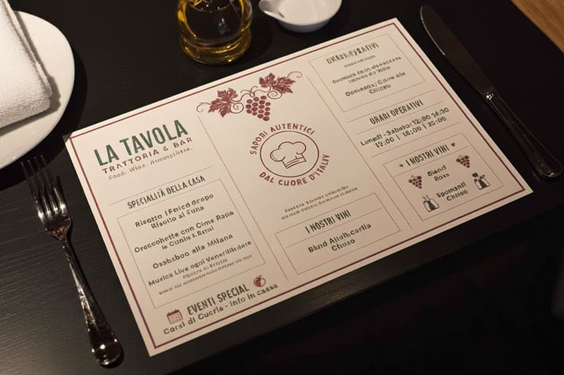 Table mat Menu
