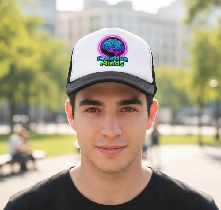 Cap white &amp; black- snap back