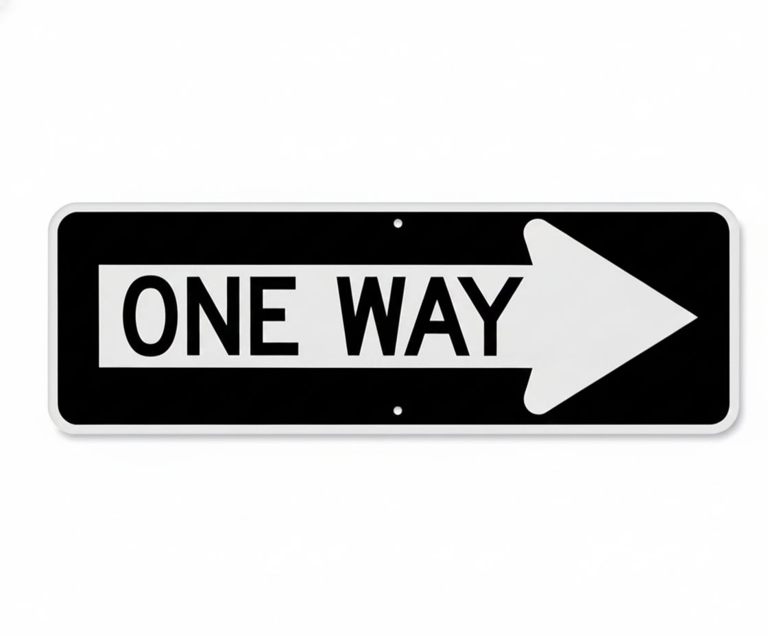 One way to right  sign