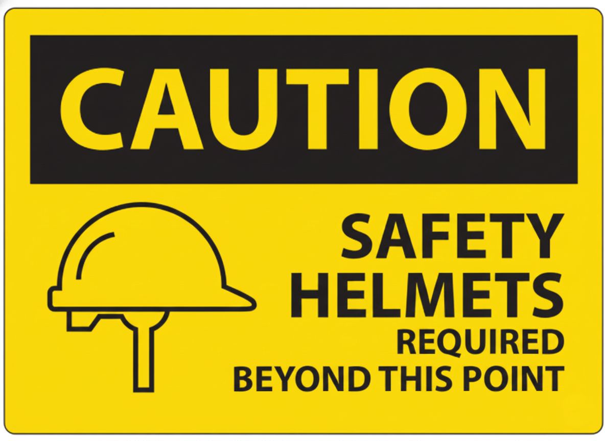 Safety helmet required  sign