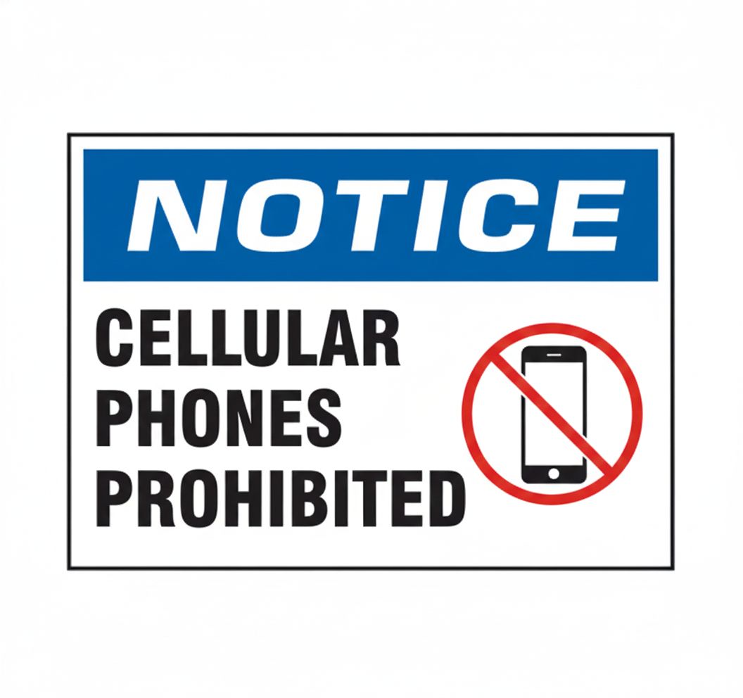 Cell phone use prohibited   sign