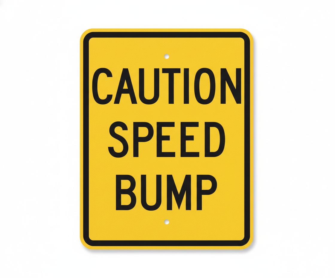 Caution Speed bump  sign