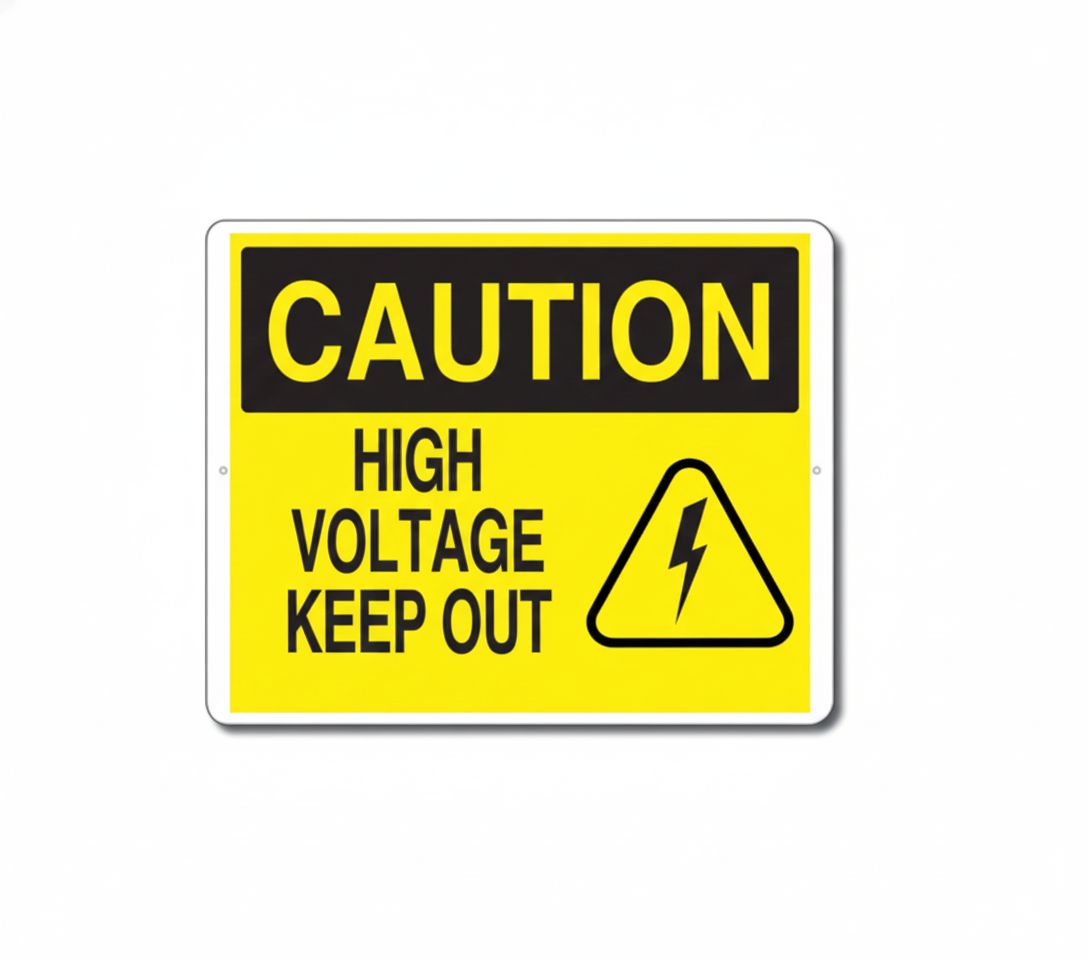 Caution High Voltage  sign
