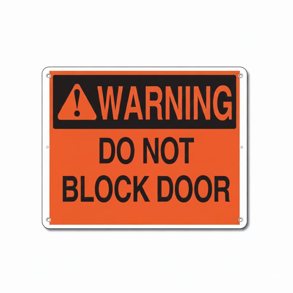 Do not block door  sign