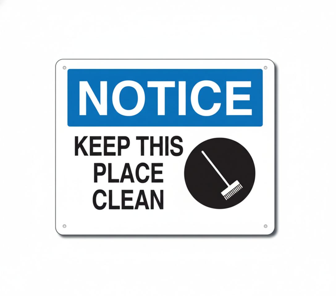 Keep this place clean sign