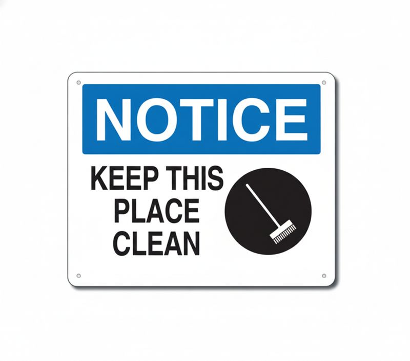 Sign Cleaness Same day Keep This Place Clean signs Urgent