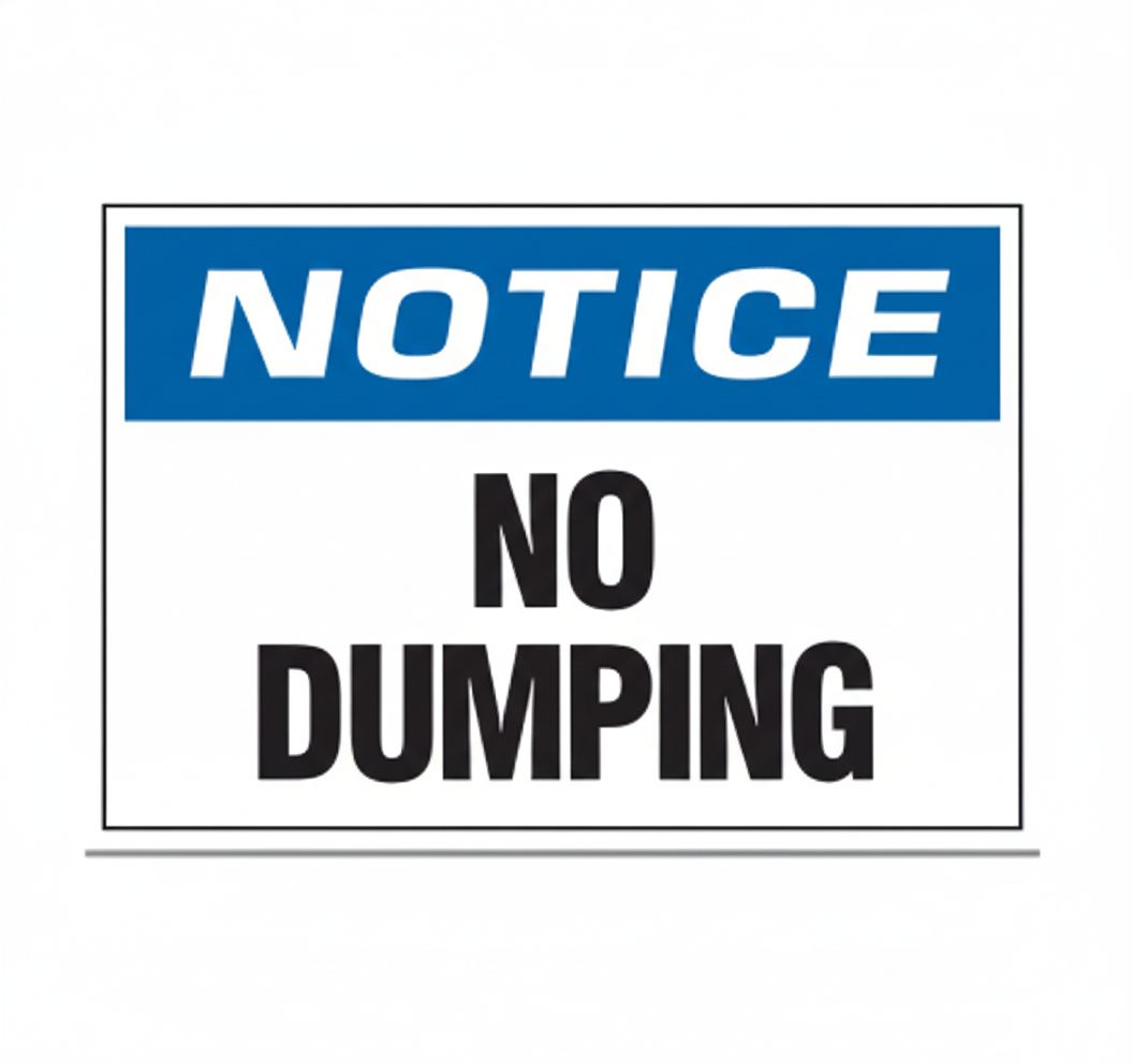 No Dumping sign