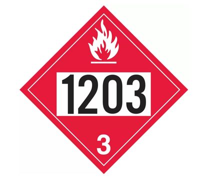 T.D.G. Placard - Vinyl Sticker - Class 3  Flammable Liquid -UN 1203 Gasoline