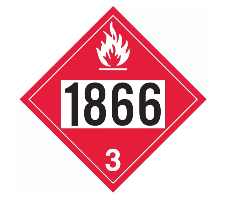 T.D.G. Placard - Vinyl Sticker - Class 3  Flammable Liquid -UN 1866 Resin Solution