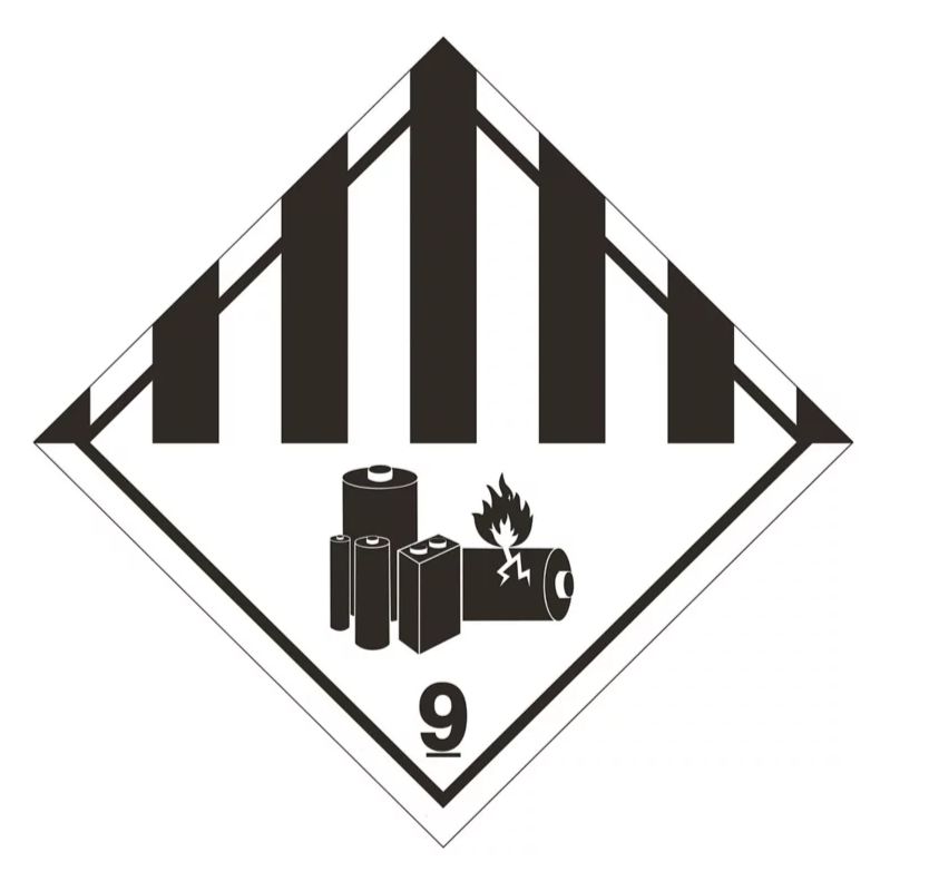 T.D.G. Placard - Vinyl Sticker - Class 9 Lithium Battery