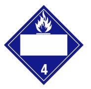T.D.G. Placard - Vinyl Sticker - Class 4 blank UN box : Water Reactive Substances