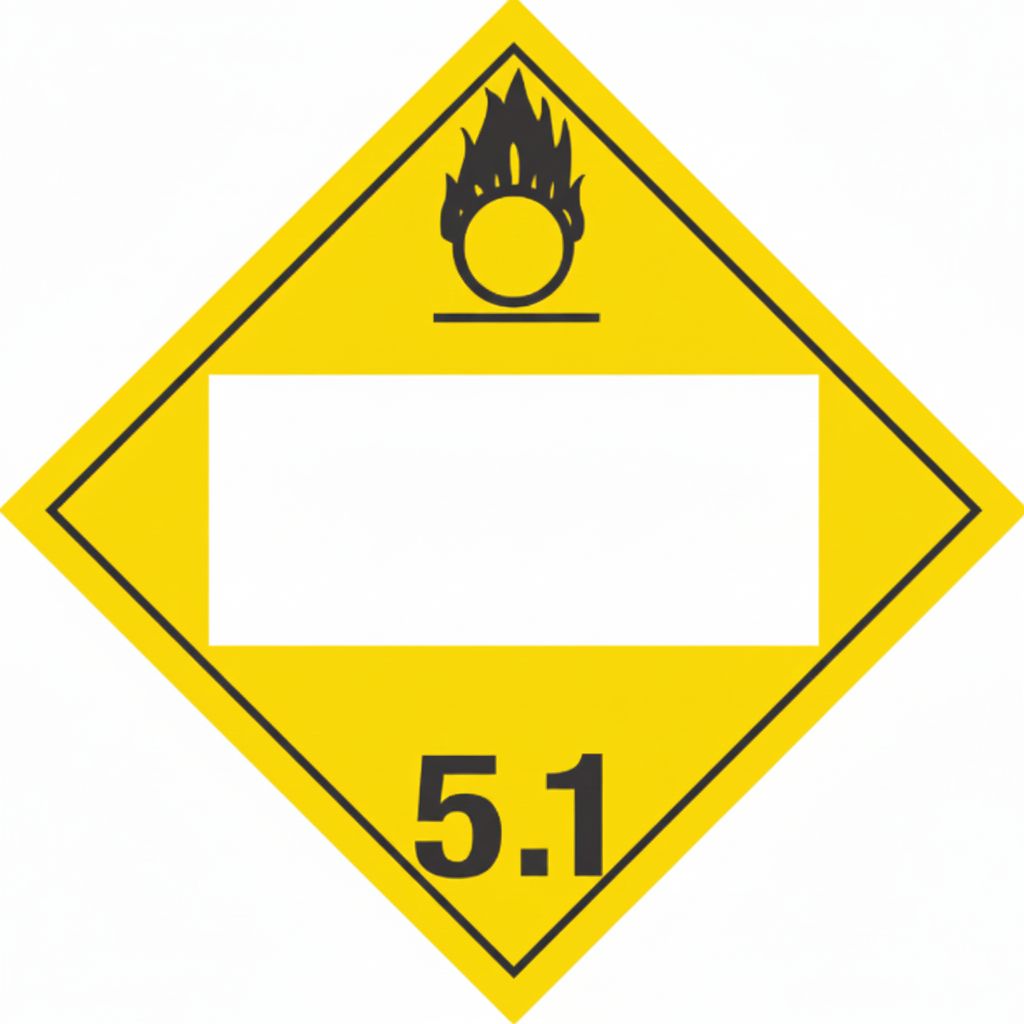 T.D.G. Placard - Vinyl Sticker - Class 5  Blank UN Oxidizing Substance 5.1