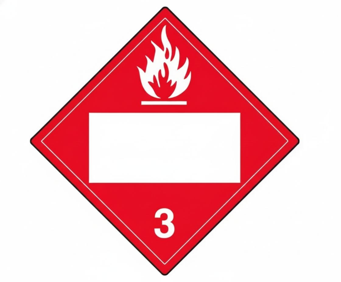T.D.G. Placard - Vinyl Sticker - Class 3 blank UN #  Flammable Liquid